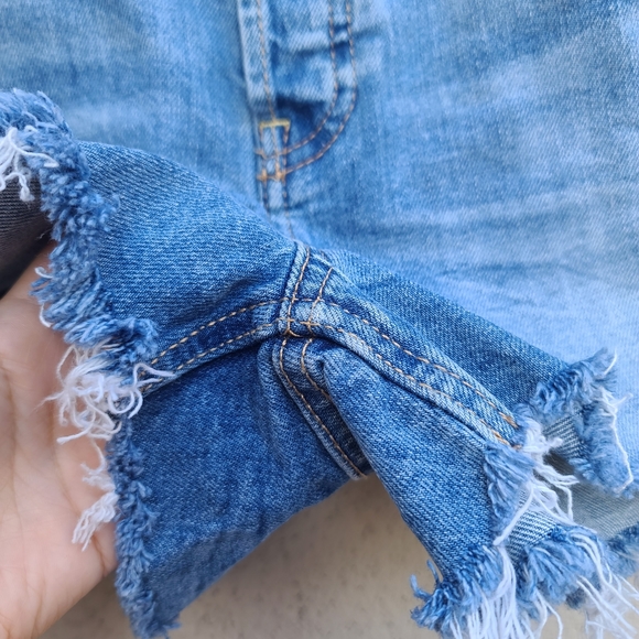 Everlane | The Cheeky High Waist Denim Cut Off Casual Summer Shorts Size 26 - Picture 5 of 10